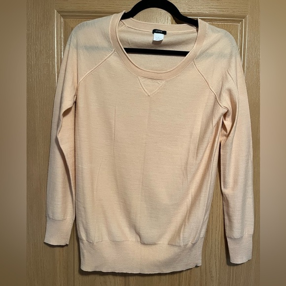 J Crew Women's Merino Wool Light Pink Sweater - Picture 2 of 7